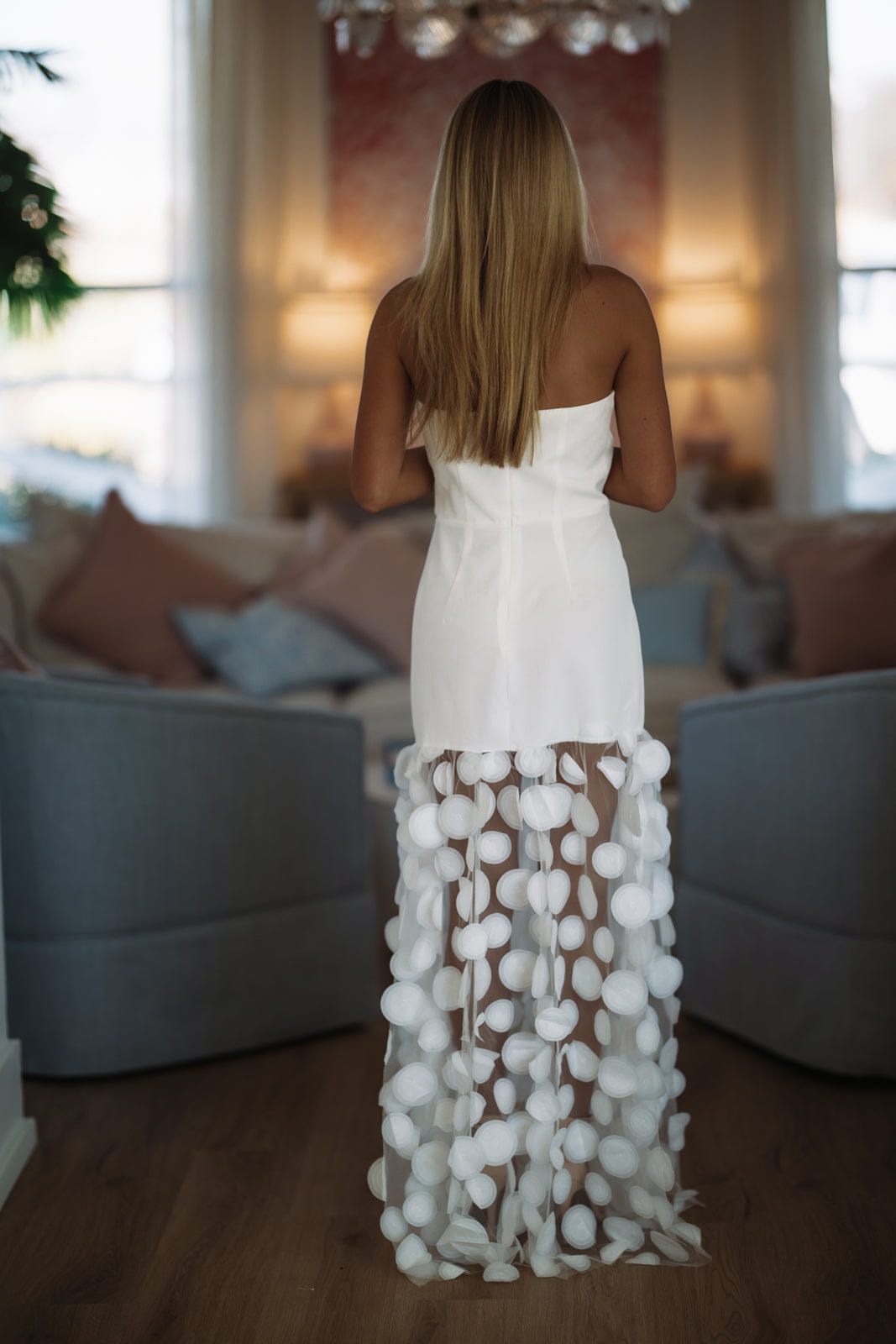 Bordeaux Nights Maxi Dress - White